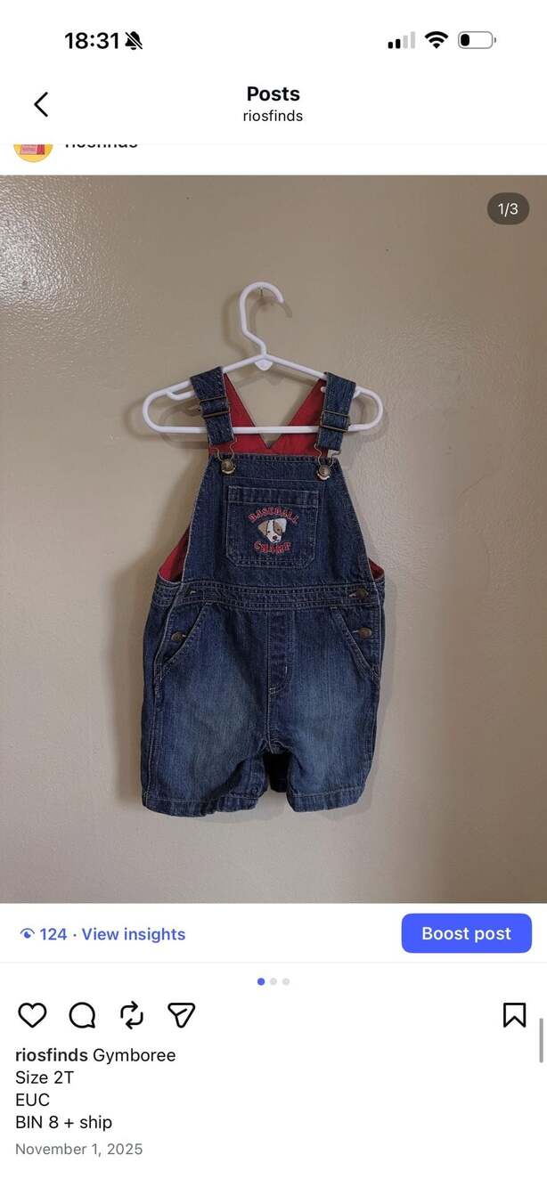 Gymboree Baseball Champ Dog Denim Overalls Size 2T